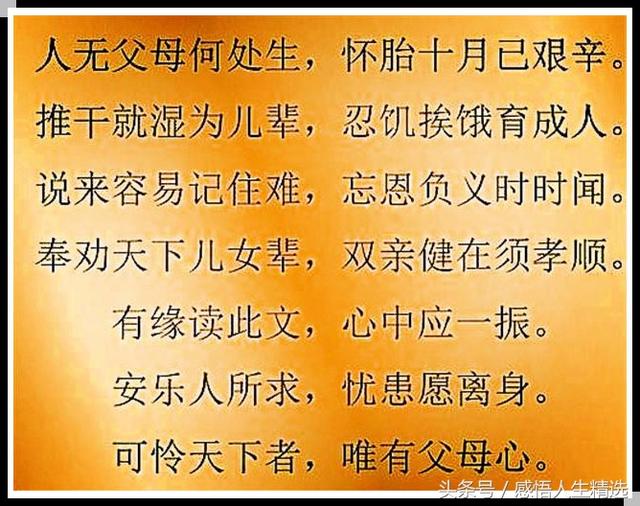 孝顺父母的句子押韵 孝顺父母的句子押韵