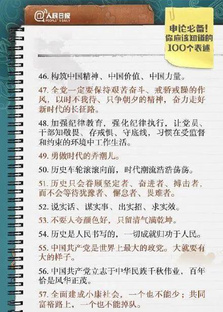 2020公考,人民日报为你准备了申论必背金句100句,请收藏学习!