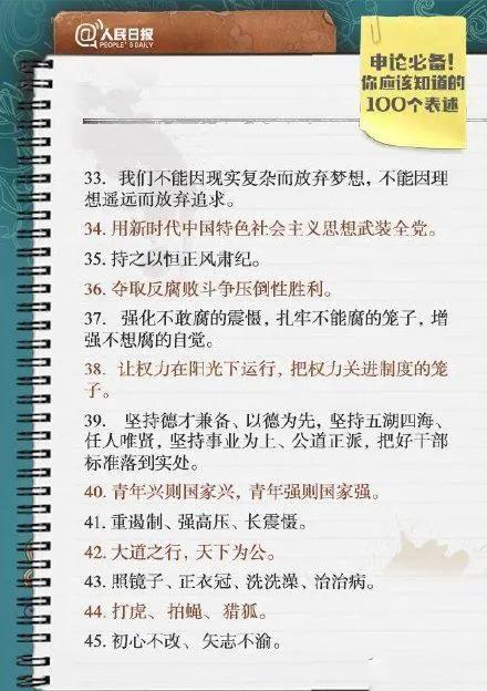 2020公考,人民日报为你准备了申论必背金句100句,请收藏学习!