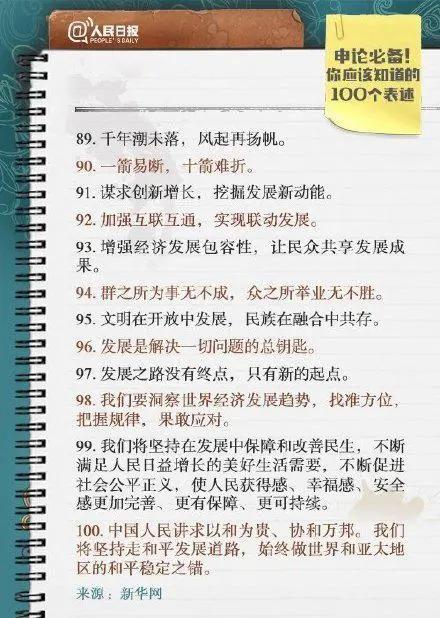 2020公考,人民日报为你准备了申论必背金句100句,请收藏学习!