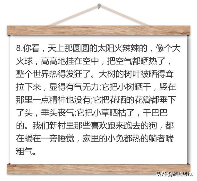 小学生语文作文，描述夏天炎热的8个好句子，孩子一定用得到