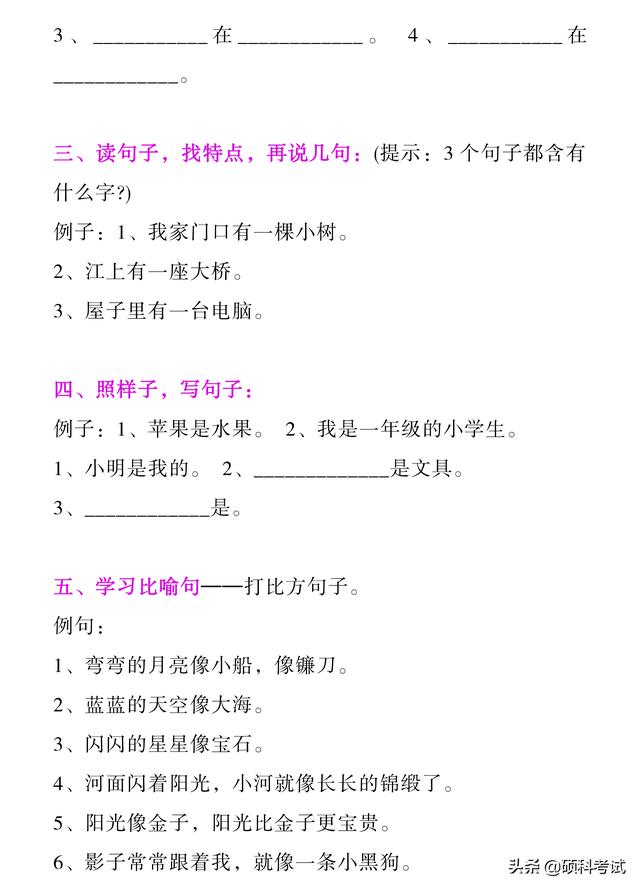 吗造句子一年级简单