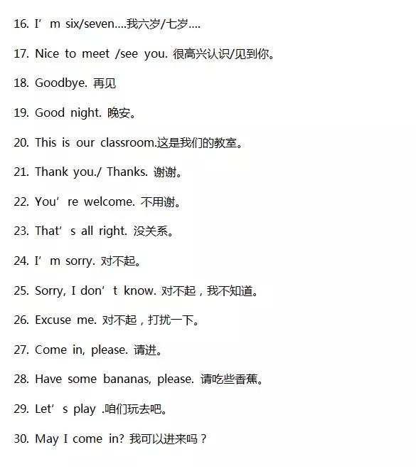 小学三年级英语简单对话句子