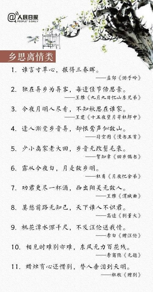 1000句千古名句，领略诗词魅力，提高自身修养，丰富作文素材