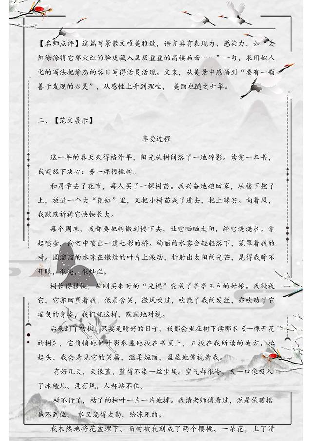 最新初中语文:优秀作文范文精选20篇!含有点评,给孩子借鉴学习