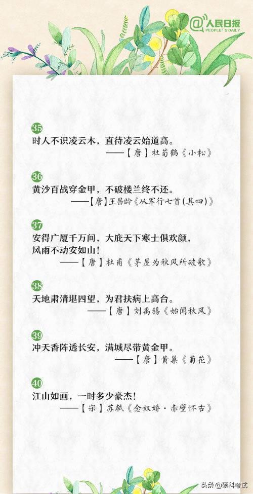 60句经典励志古诗文，很好的语文写作素材，你会背几句？收藏好