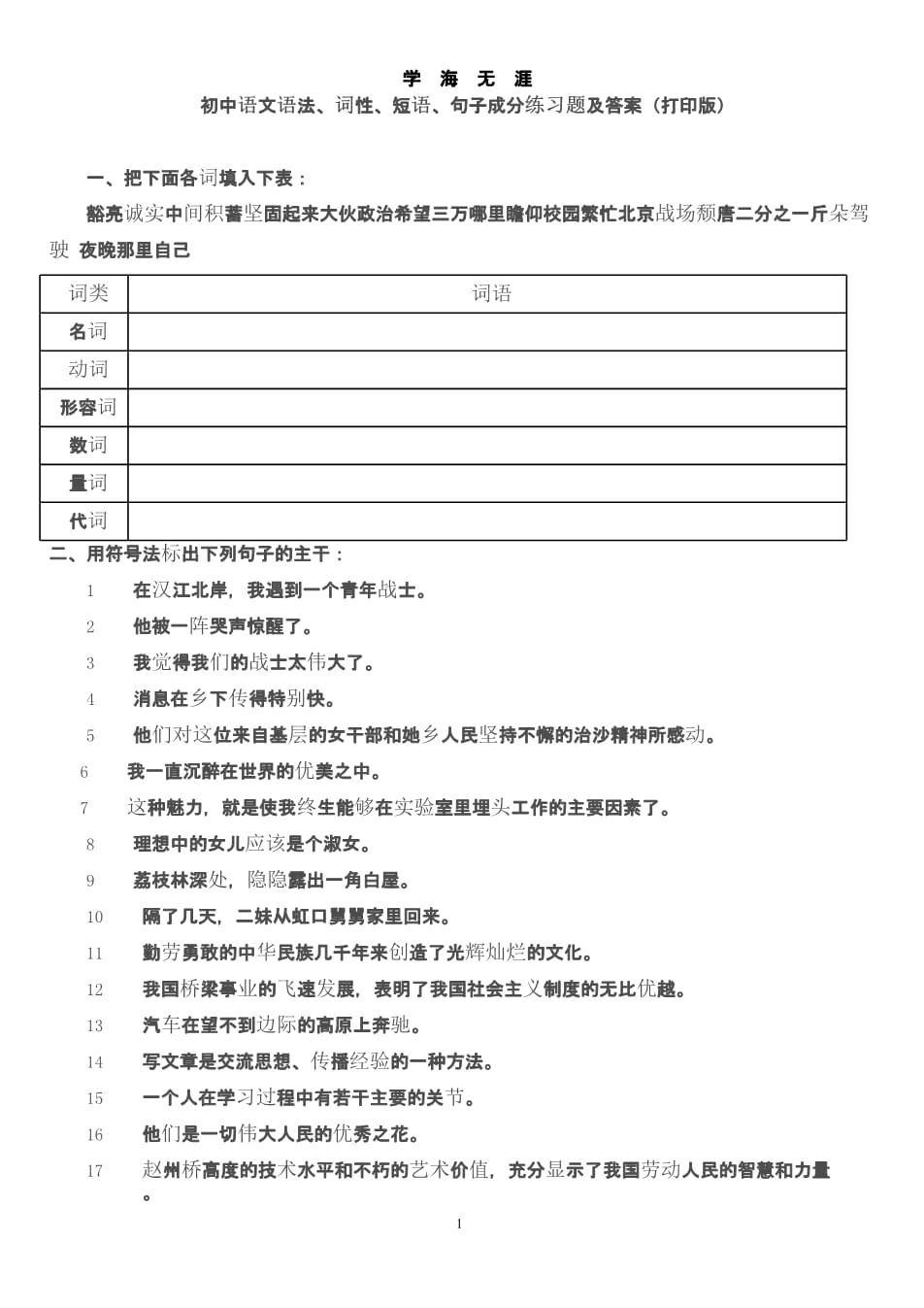 句子成分分析题及答案_(划分句子成分例子大全)
