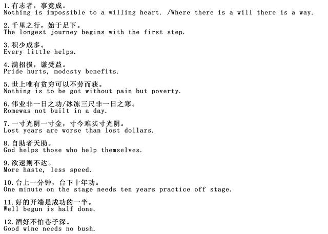 经典励志英语名言100句（一）