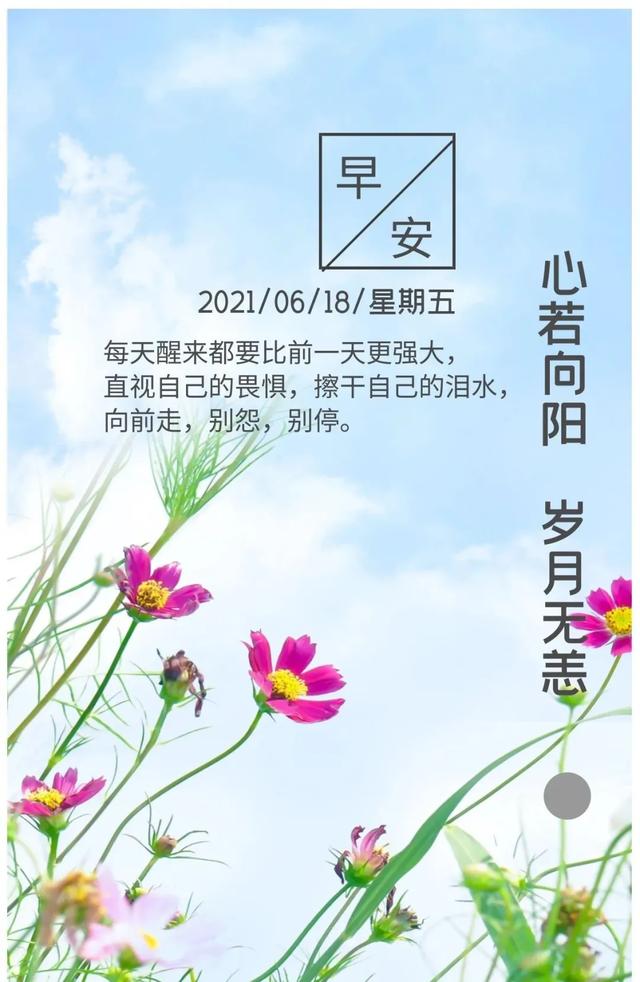 「2021.06.18」早安心语，正能量走心语录句子很好看的早上好图片