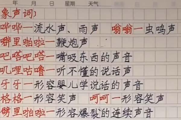 三年级学霸日常词语摘抄，字迹规整，家长传阅的焦点，老师盛赞
